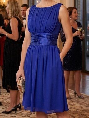 London Style Purple Midi Dress